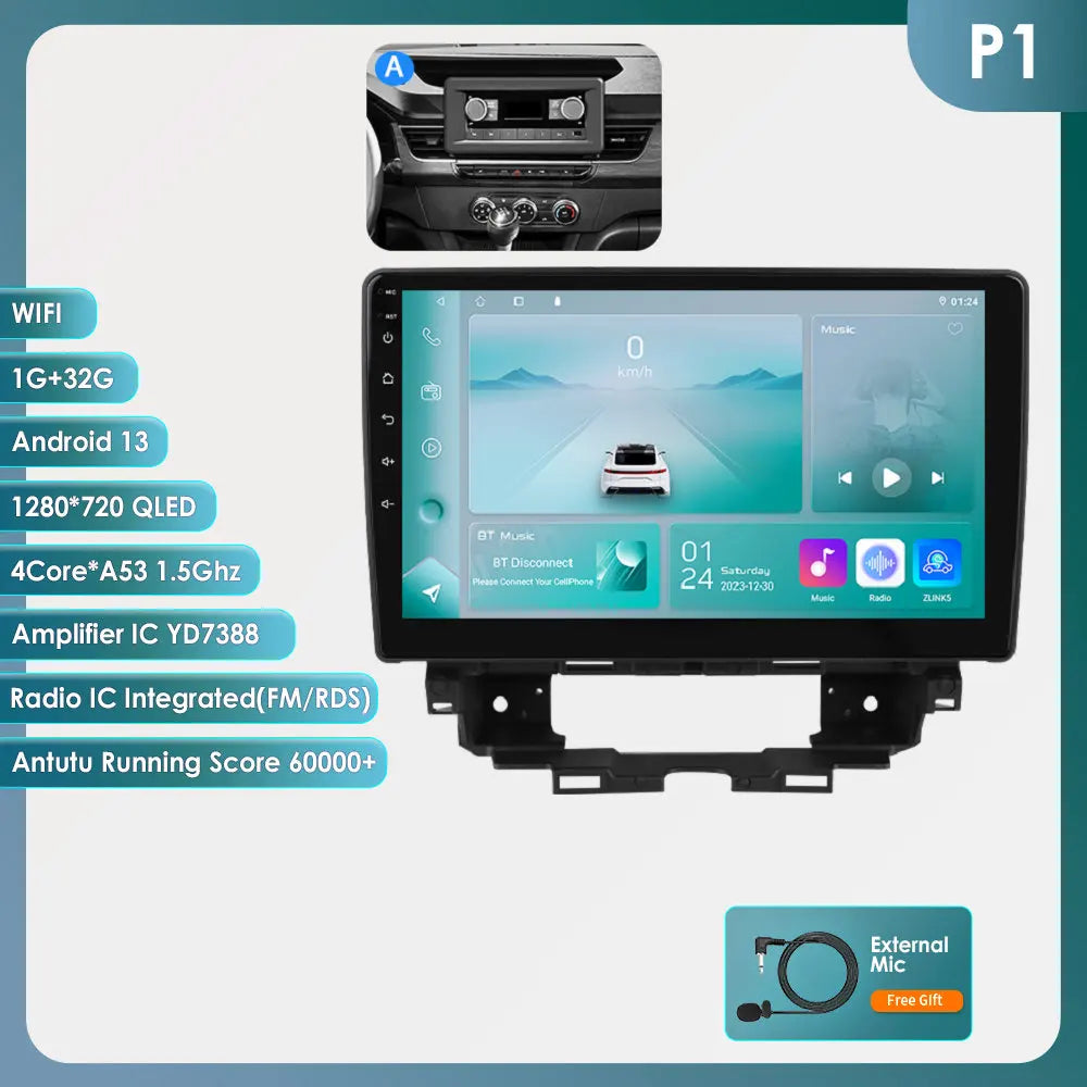 10.1" Car Android Intelligent System for Renault Kangoo 2019 - 2025 Radio Multimedia Player Carplay 4G WIFI GPS 360 Camera