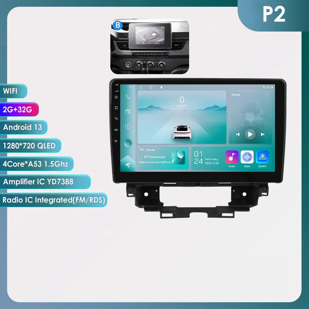 10.1" Car Android Intelligent System for Renault Kangoo 2019 - 2025 Radio Multimedia Player Carplay 4G WIFI GPS 360 Camera