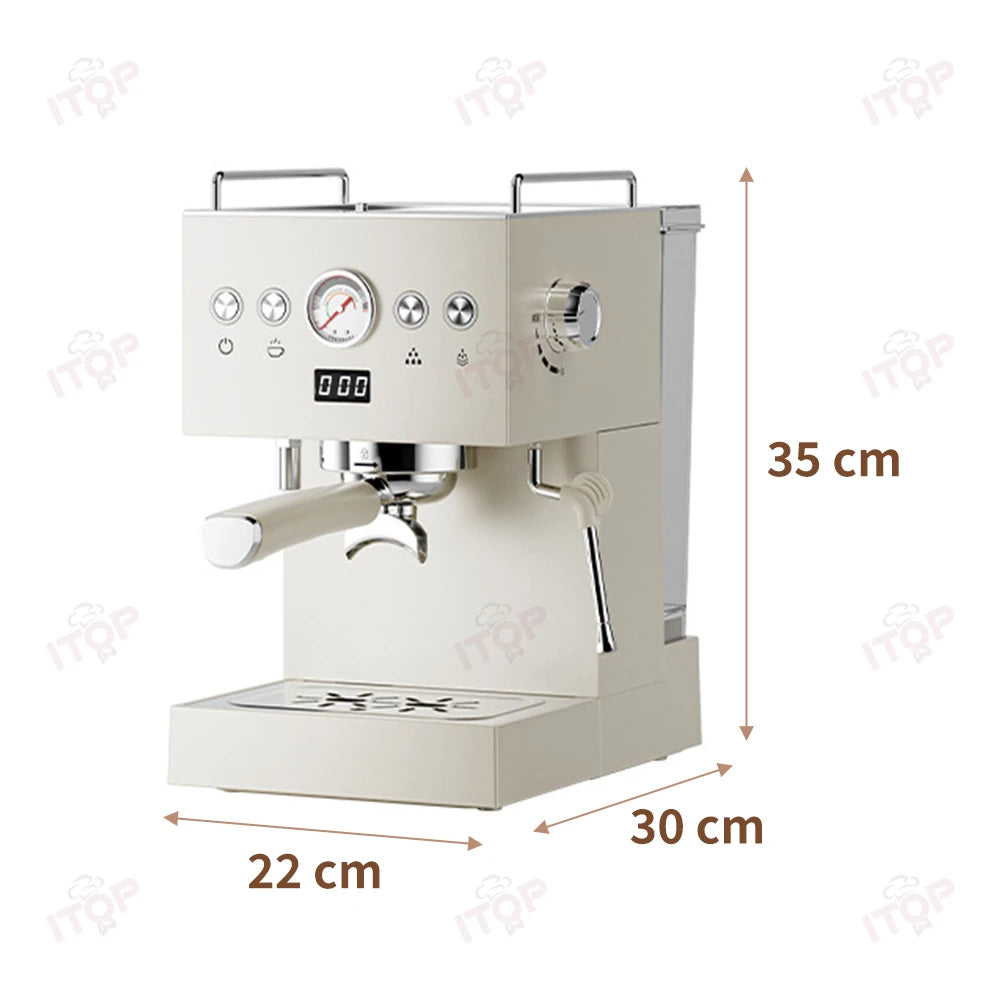 EC58 Semi-Automatic Espresso Machine Stainless Steel 15Bar Coffee Maker with PID Temperature Control ULKA Pump 1300W