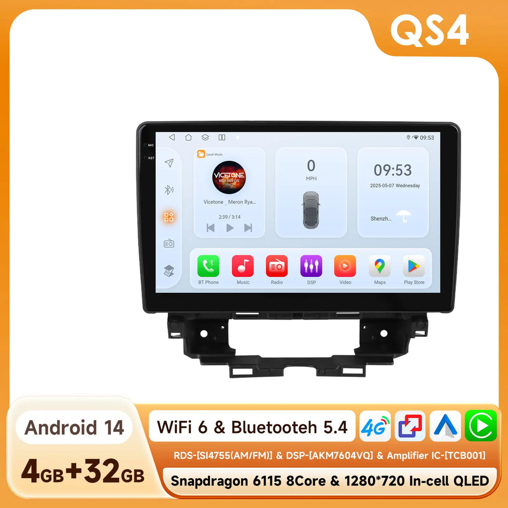 10.1" Car Android Intelligent System for Renault Kangoo 2019 - 2025 Radio Multimedia Player Carplay 4G WIFI GPS 360 Camera