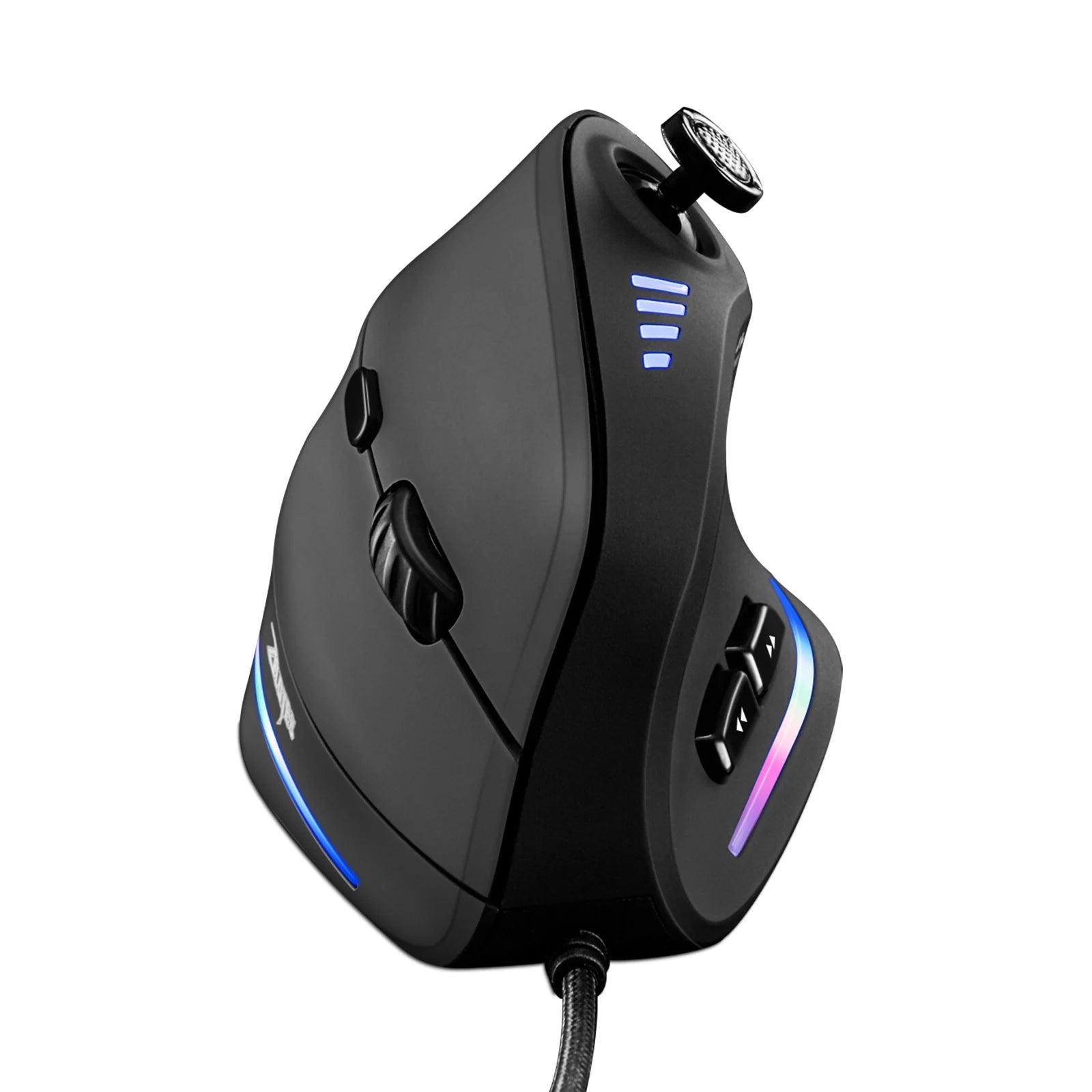 ZELOTES C18 Wired Mouse Vertical Ergonomic Mouse RGB Joysticks Programmable Laser Gaming Mice 10000 DPI for PC Computer Gamer