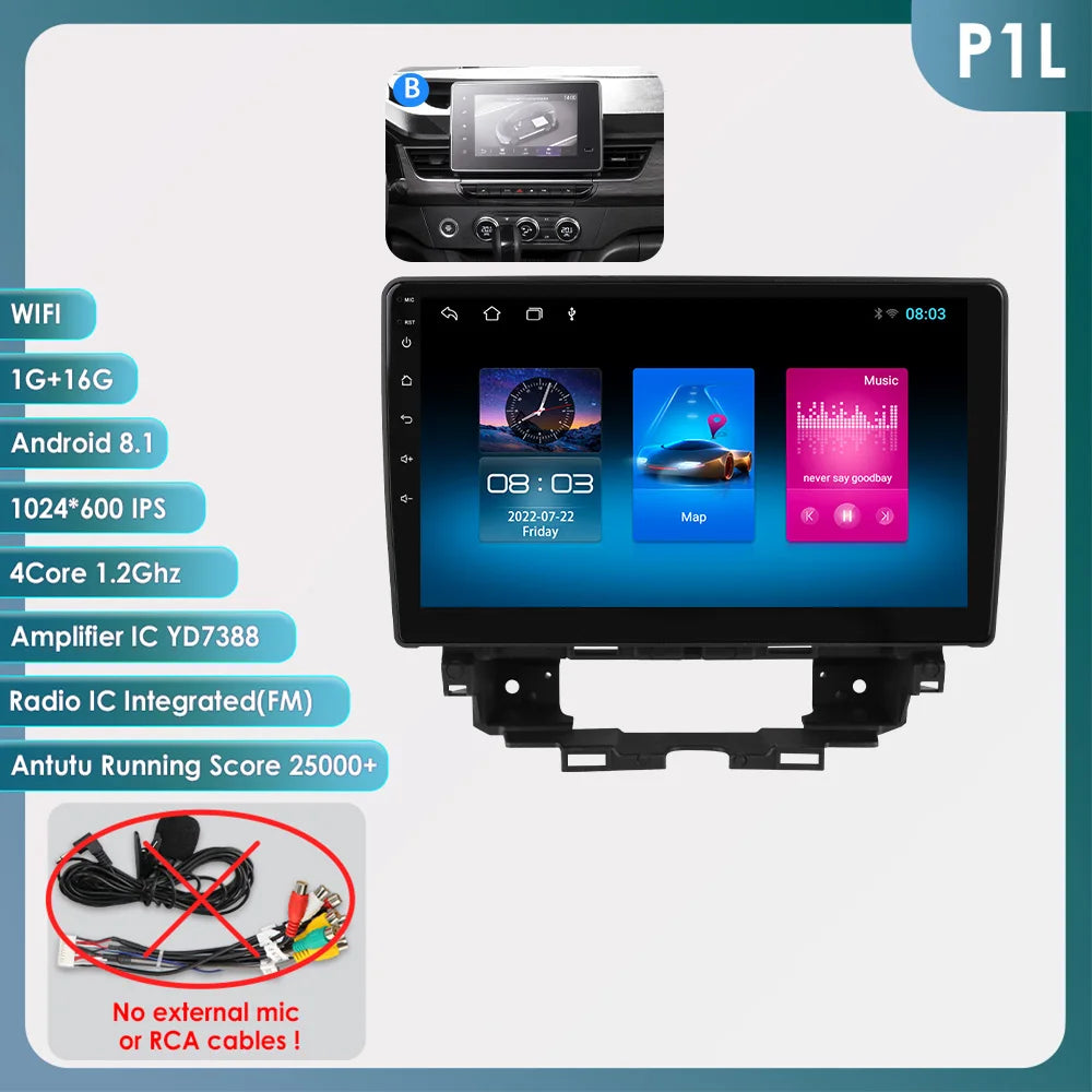 10.1" Car Android Intelligent System for Renault Kangoo 2019 - 2025 Radio Multimedia Player Carplay 4G WIFI GPS 360 Camera