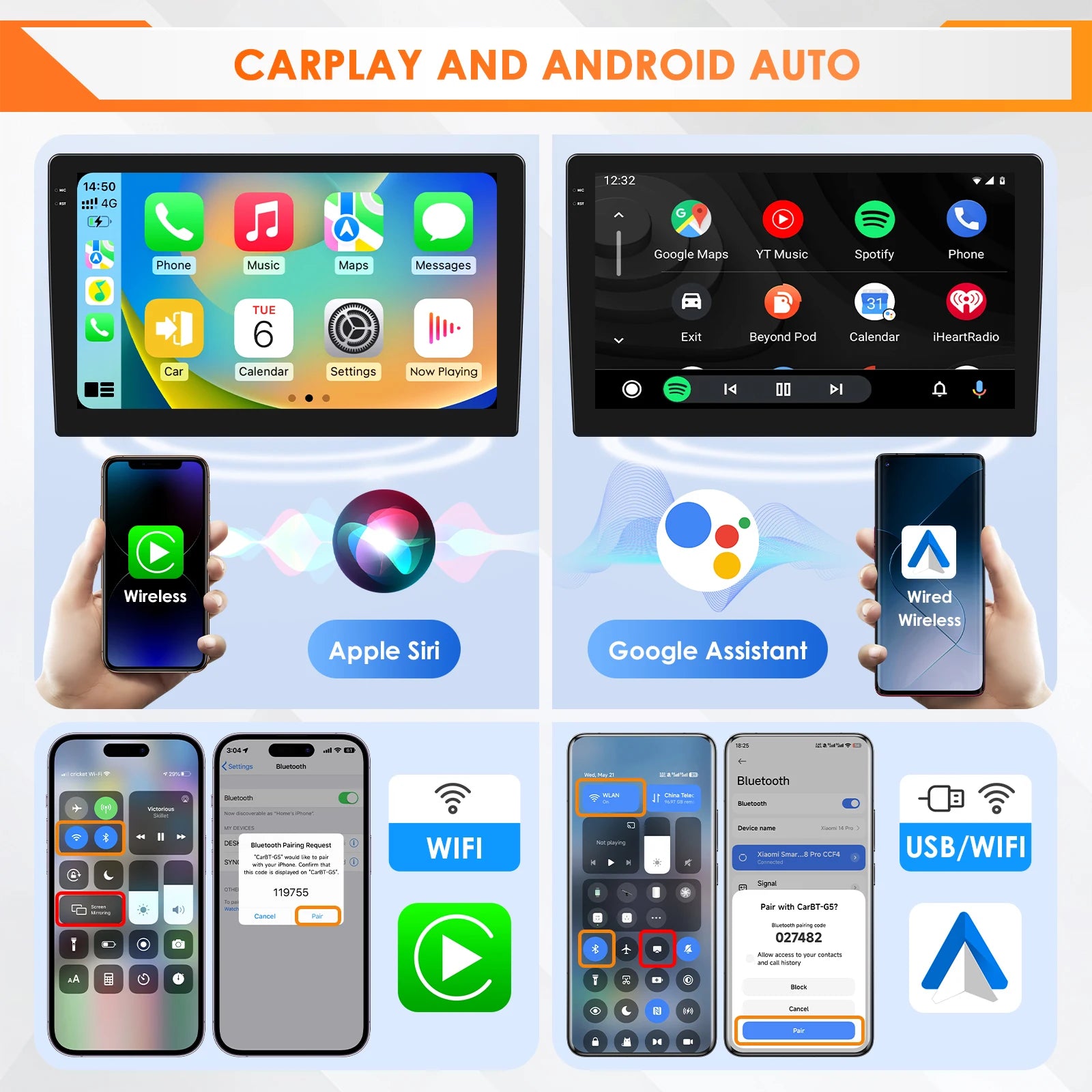 10.1" Car Android Intelligent System for Renault Kangoo 2019 - 2025 Radio Multimedia Player Carplay 4G WIFI GPS 360 Camera