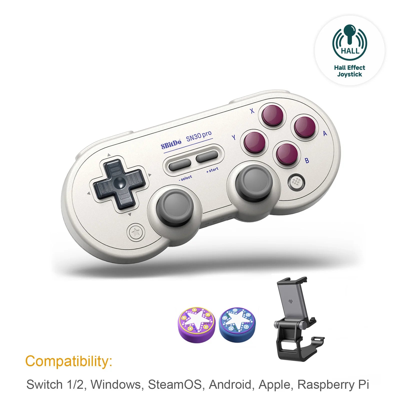 8Bitdo SN30 Pro Bluetooth Wireless Gaming Controller with  Effect for Switch 2 Macos Android Raspberry Pi Windows Steam Deck