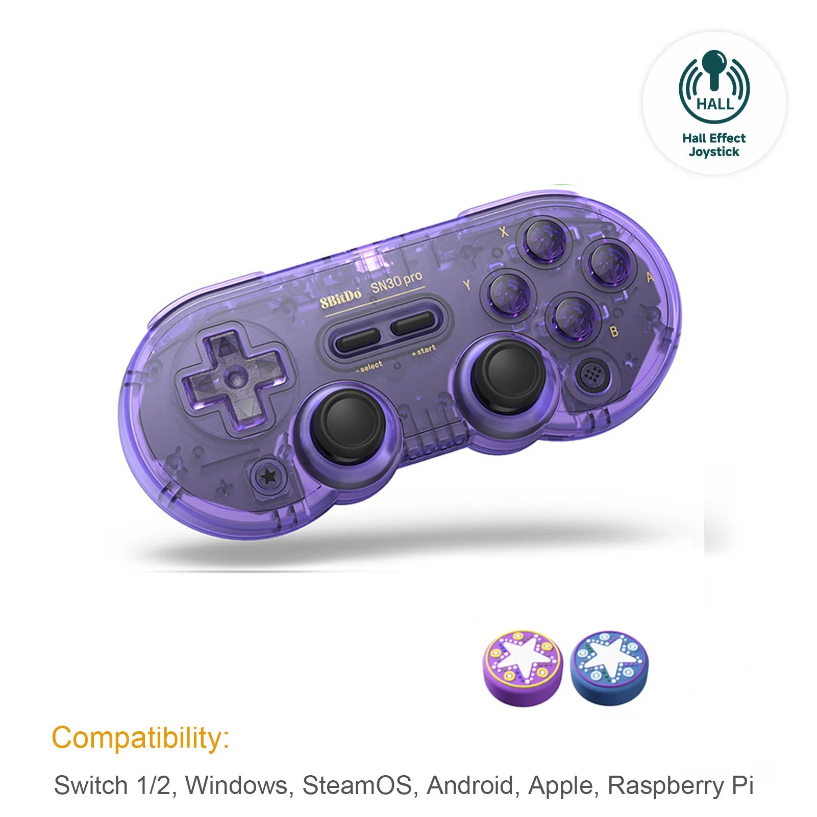 8Bitdo SN30 Pro Bluetooth Wireless Gaming Controller with  Effect for Switch 2 Macos Android Raspberry Pi Windows Steam Deck