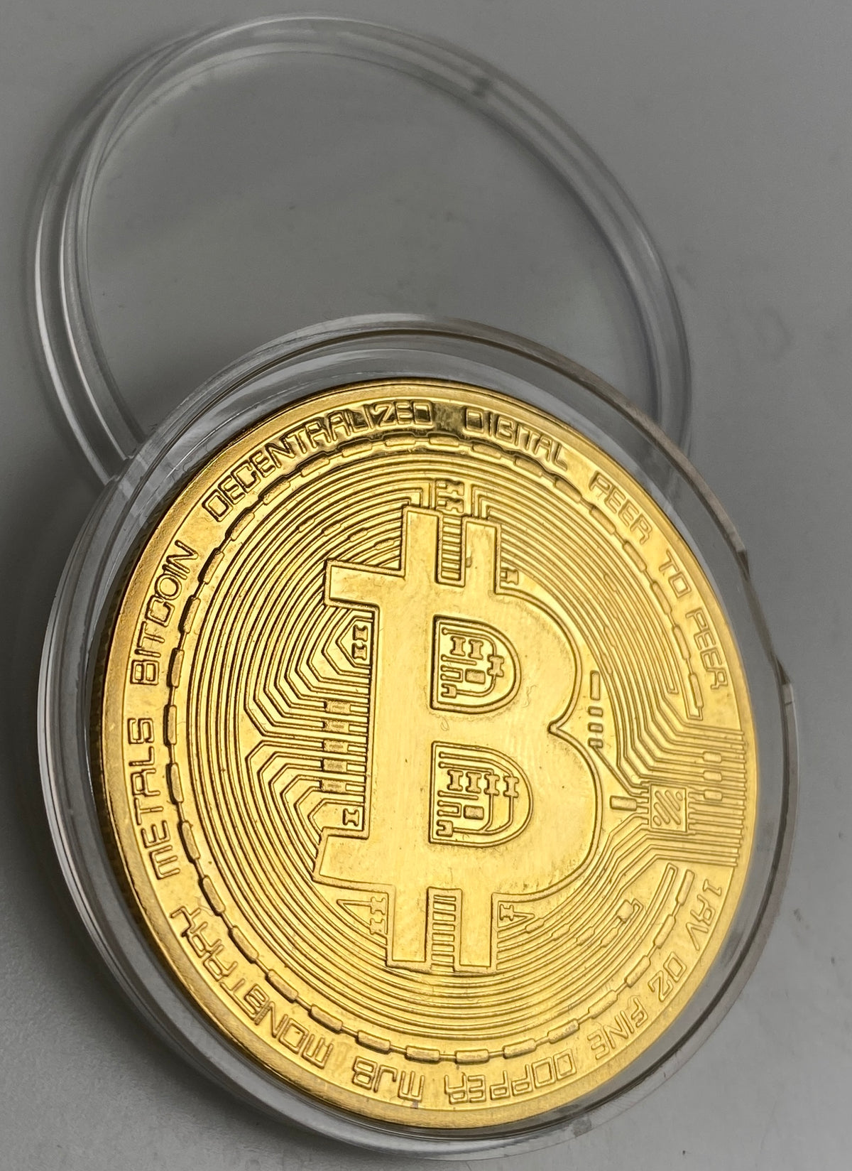 Bitcoin Minnemynt - Fysisk Samlermynt Gullbelagt
