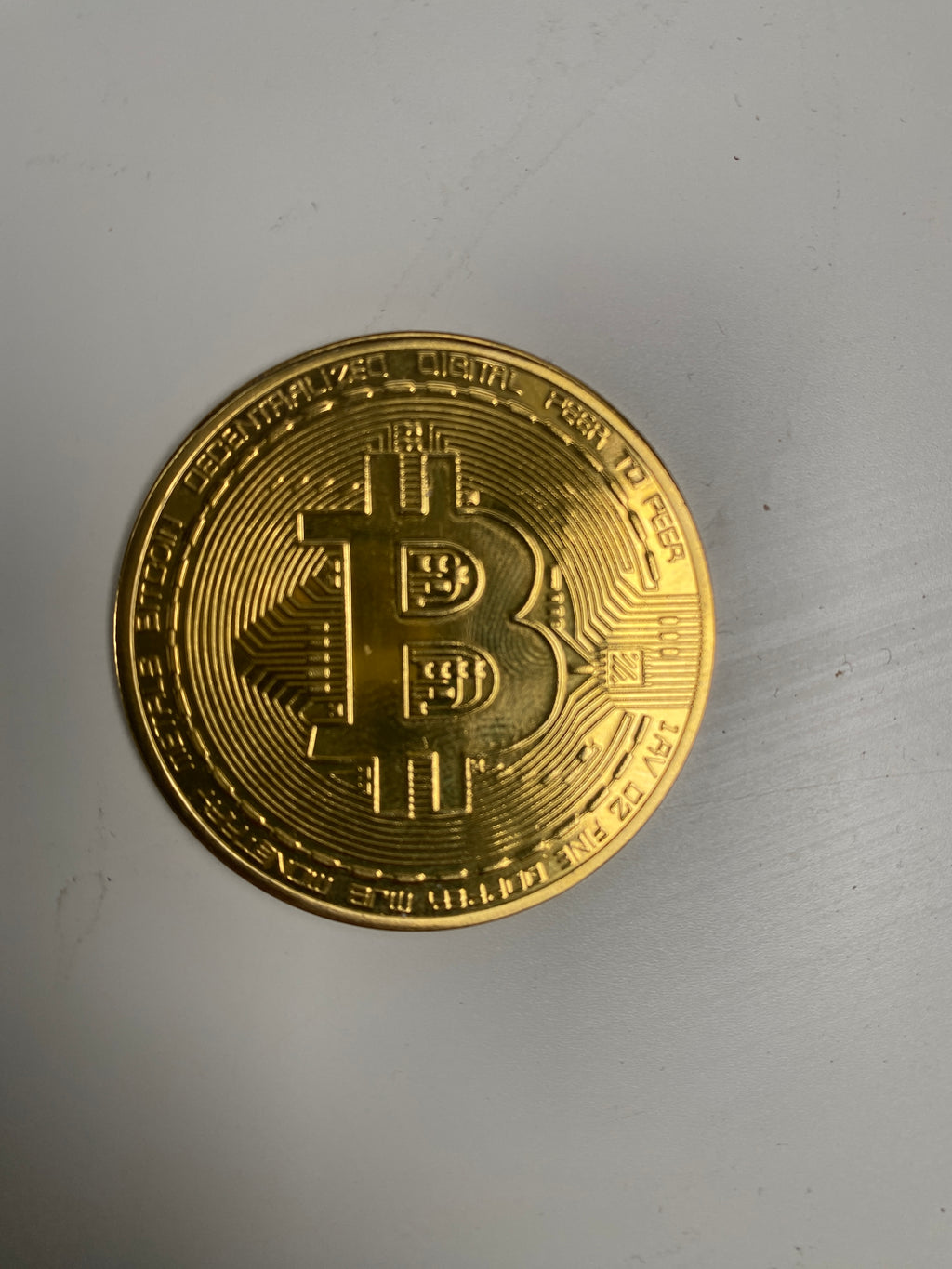 Bitcoin Minnemynt – Fysisk Samlermynt med Gullbelegg