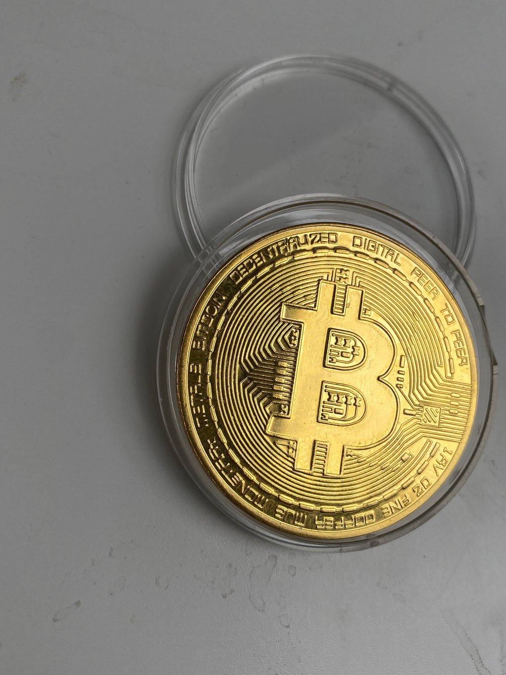 Bitcoin Minnemynt – Fysisk Samlermynt med Gullbelegg
