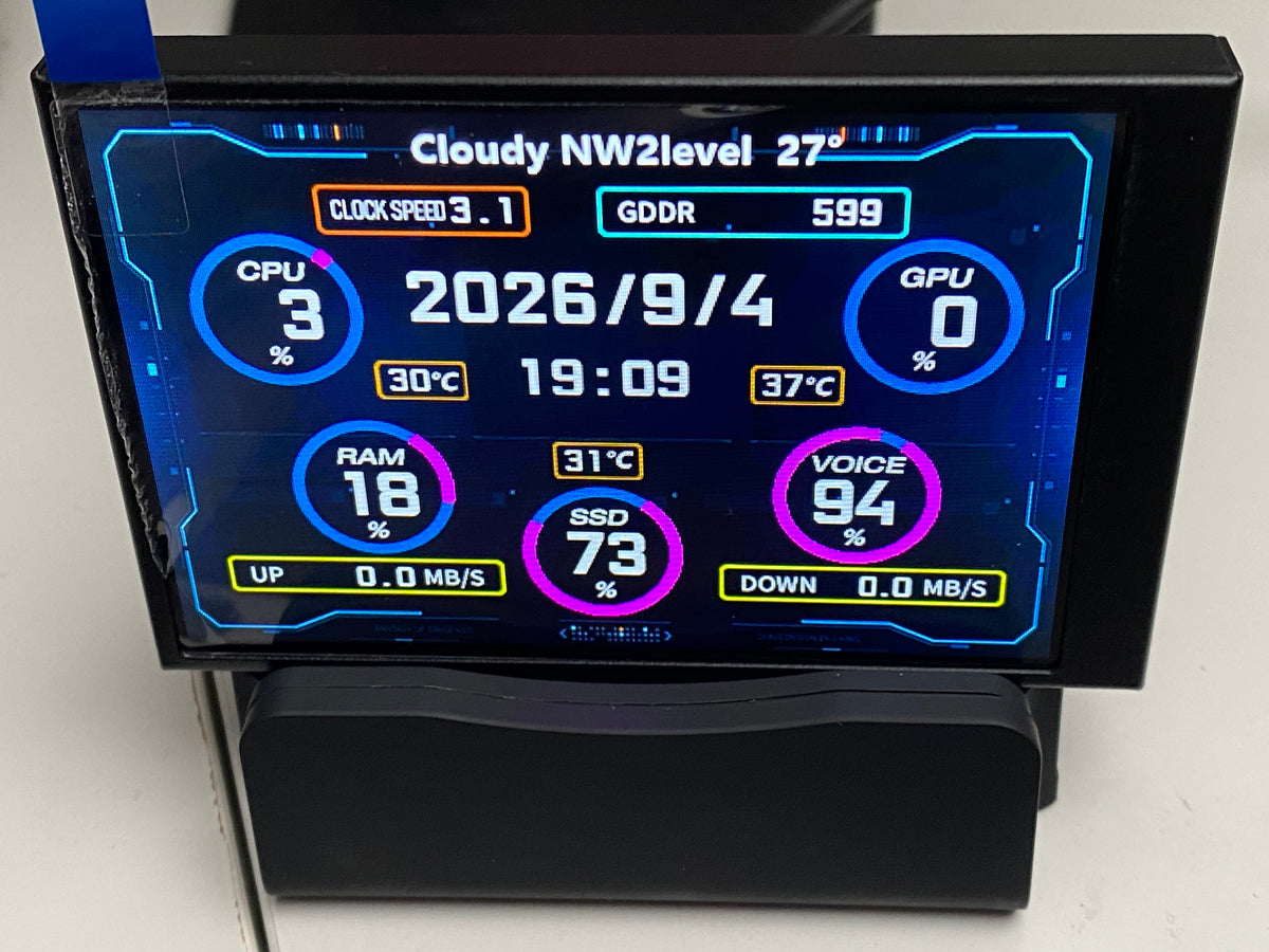 TURZX / Turing Smart Screen - Sekundærskjerm – Brukt med laderbase (Bundle)