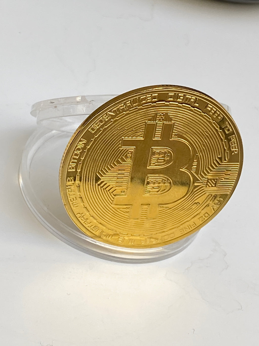 Bitcoin Minnemynt – Fysisk Samlermynt med Gullbelegg