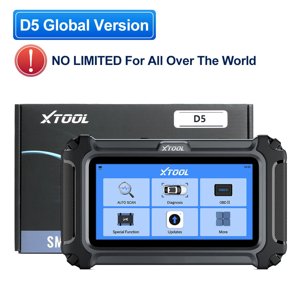 XTOOL D5 Bildiagnostikkverktøy – Motor, Girkasse, ABS, EPB, Airbag | 10 Spesialfunksjoner | OBD2 Scanner