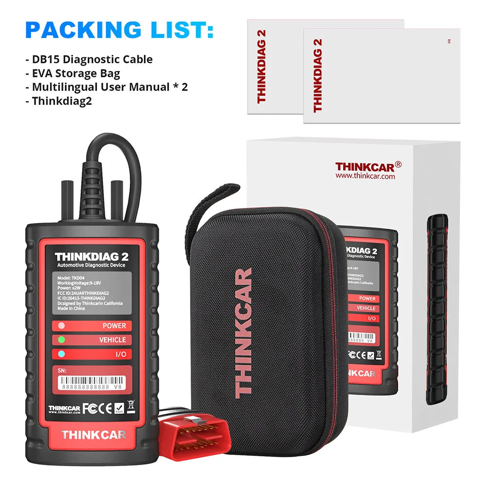 THINKCAR ThinkDiag 2 – OBD2 Diagnostikkscanner med CANFD, 15+ Funksjoner og ECU-koding