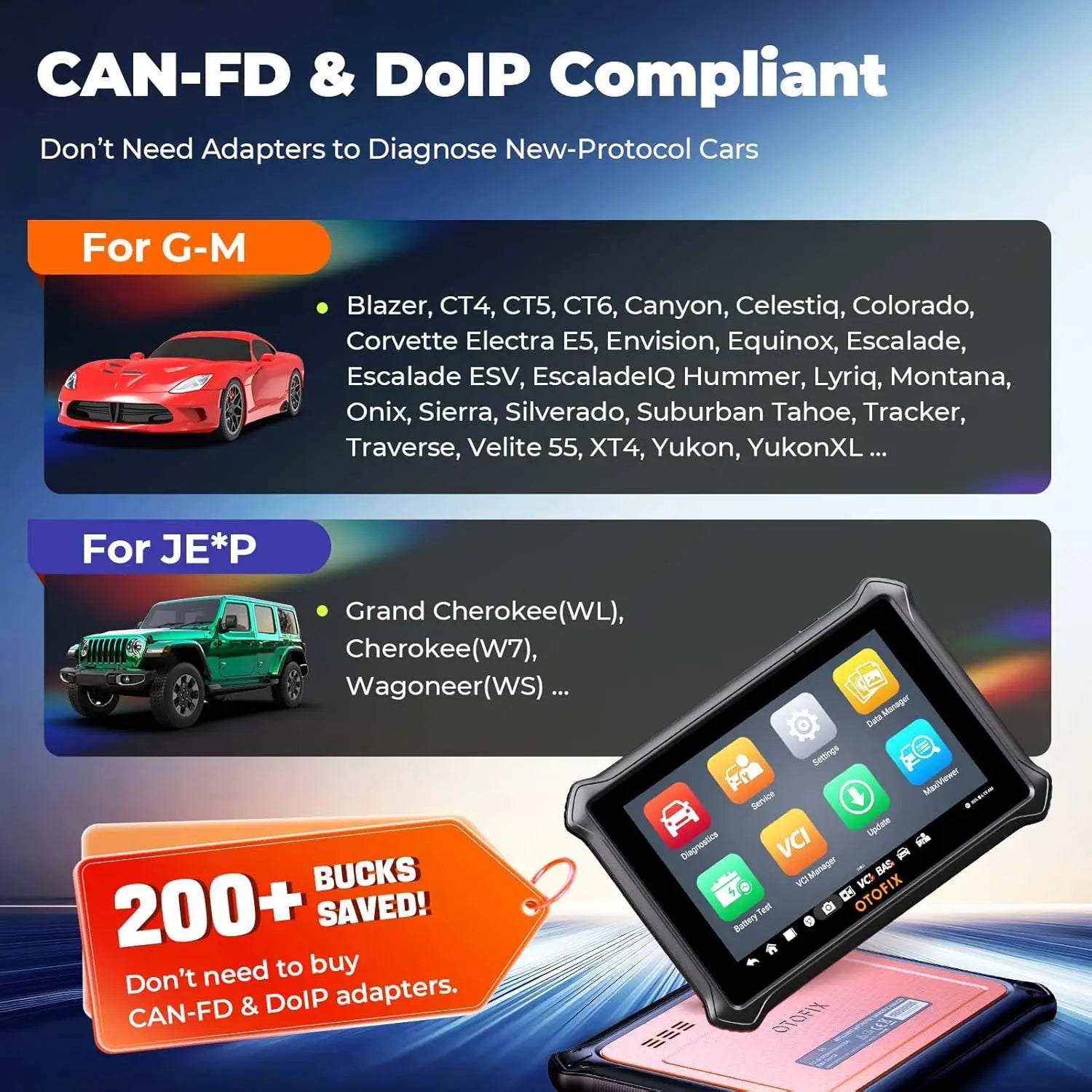OTOFIX D1 Lite profesjonell OBD2 skanner 2 års gratis oppdatering