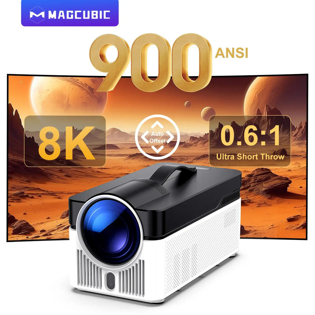 Projector Ultra Short Throw 4K Native 1080p Projector 900ANSI BT5.4 WiFi6
