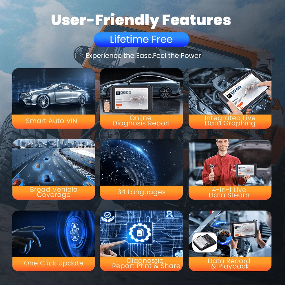 THINKCAR THINKSCAN 689BT – OBD2 Diagnoseverktøy med Nøkkelprogrammering, ECU Coding, CANFD og DOIP