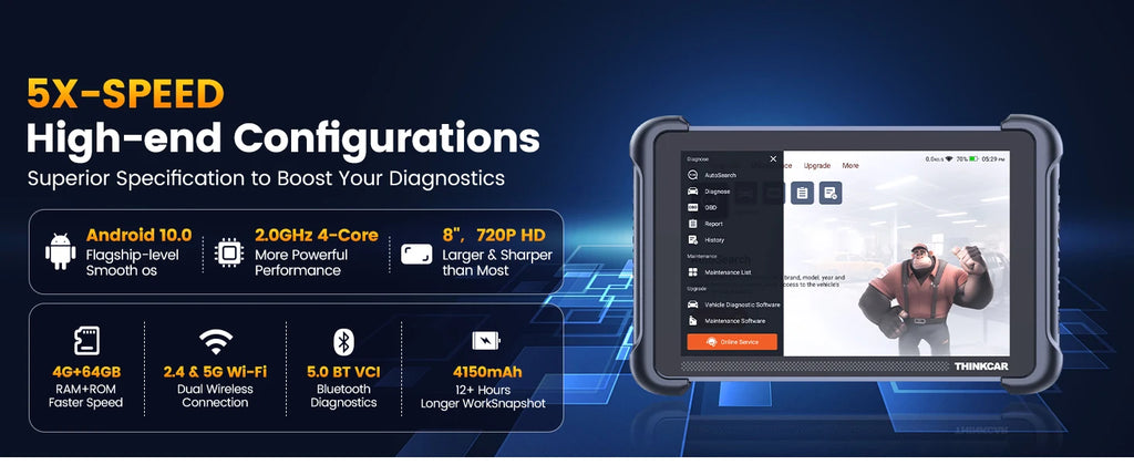 THINKCAR THINKSCAN 689BT – OBD2 Diagnoseverktøy med Nøkkelprogrammering, ECU Coding, CANFD og DOIP