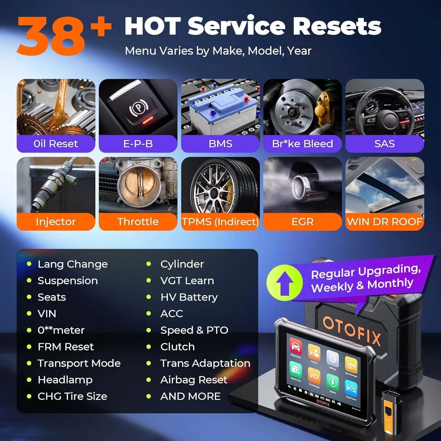 OTOFIX D1 Lite profesjonell OBD2 skanner 2 års gratis oppdatering