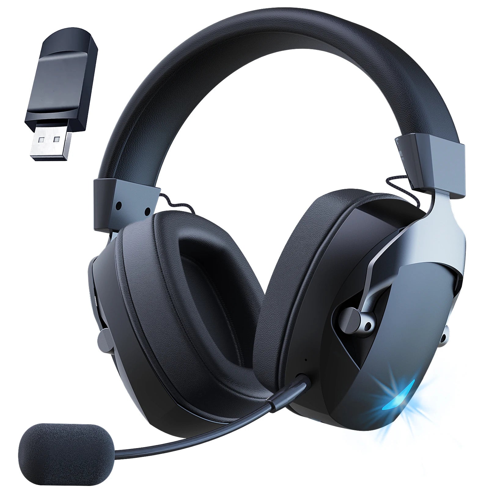 Acinaci 2.4GHz Trådløst Gaming Headset – PS5, PS4, PC | Bluetooth med Mikrofon