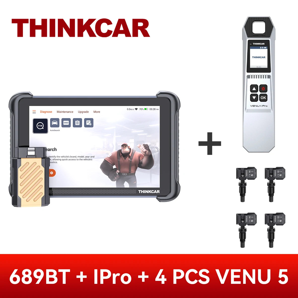 THINKCAR THINKSCAN 689BT – OBD2 Diagnoseverktøy med Nøkkelprogrammering, ECU Coding, CANFD og DOIP