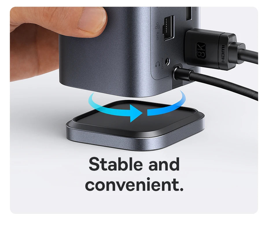 Baseus Spacemate USB-C Dokkingstasjon 11-i-1 / 12-i-1 – 4K@60Hz, 10 Gbps USB, Gigabit LAN og PD 100W