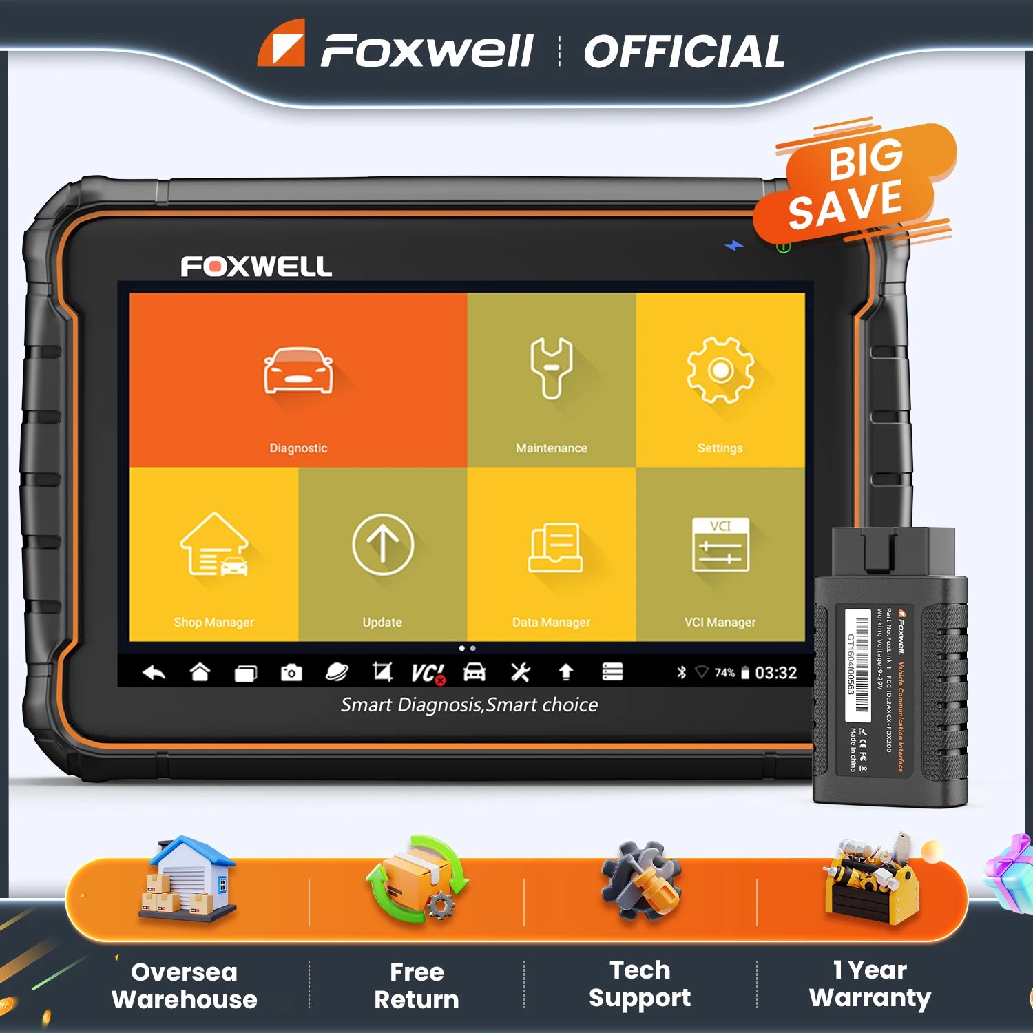 FOXWELL GT60 – Profesjonelt OBD2 Diagnostikkverktøy med Full Systemdiagnose og Toveis Kontroll