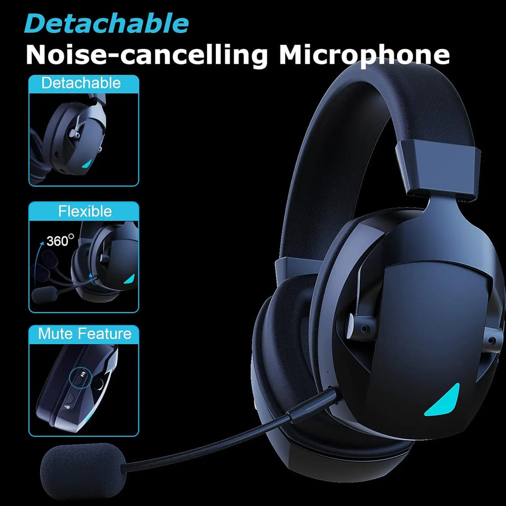 Acinaci 2.4GHz Trådløst Gaming Headset – PS5, PS4, PC | Bluetooth med Mikrofon