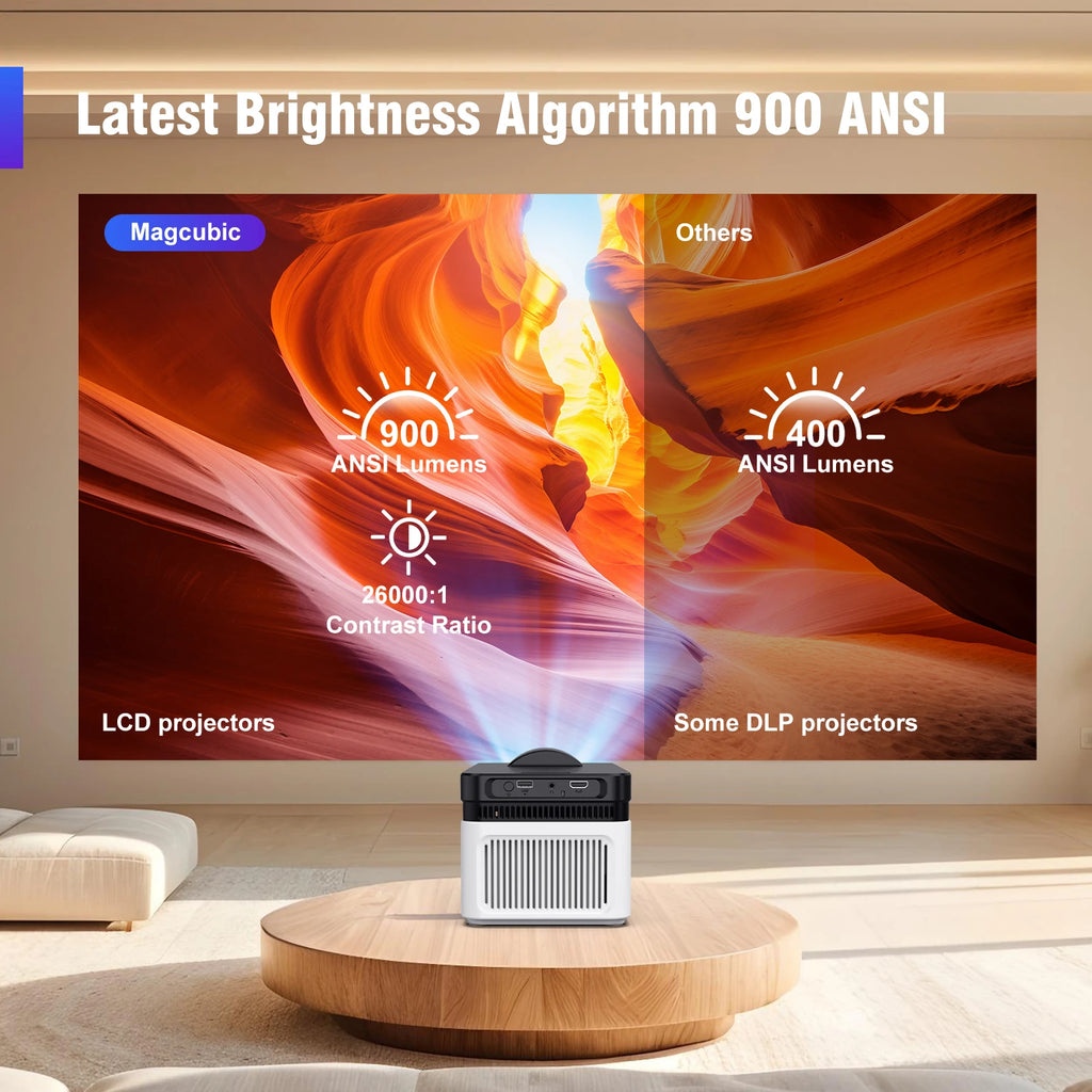 Projector Ultra Short Throw 4K Native 1080p Projector 900ANSI BT5.4 WiFi6