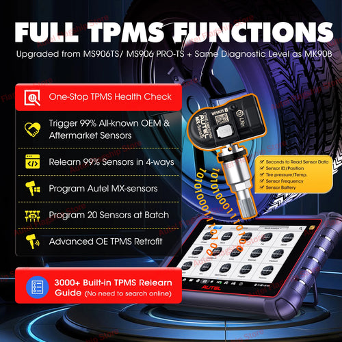 Autel MaxiPRO MP900-TS – Profesjonelt OBD2 Diagnostikkverktøy med Full TPMS, ECU-koding og Toveis Kontroll