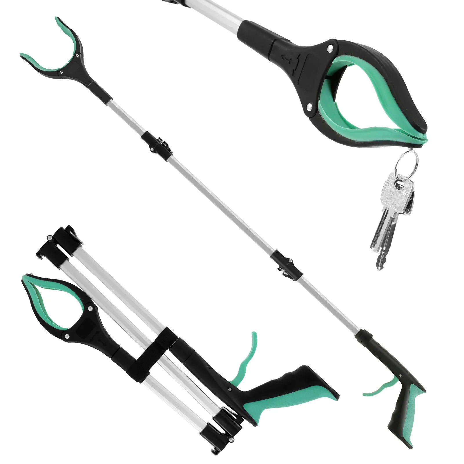 Sammenleggbar Søppelplukker med 360° Roterende Klype – 109 cm, Sklisikre Kæver, Hjelpemiddel for Eldre og Funksjonshemmede