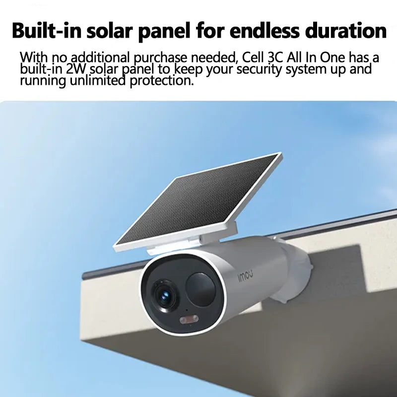 IMOU Cell 3C All In One – Trådløst Sikkerhetskamera med Innebygd Solcellepanel og 5000mAh Batteri