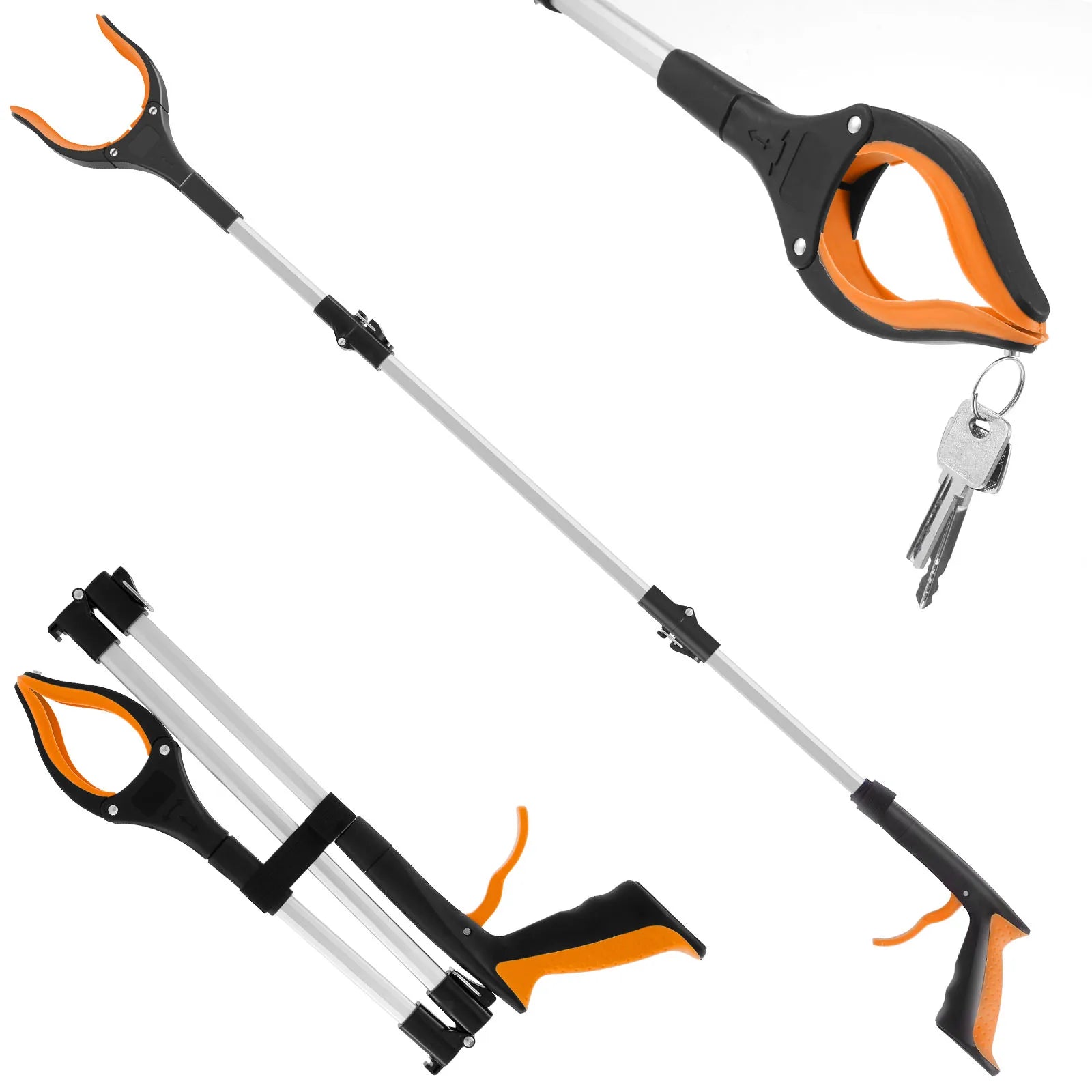 Sammenleggbar Søppelplukker med 360° Roterende Klype – 109 cm, Sklisikre Kæver, Hjelpemiddel for Eldre og Funksjonshemmede