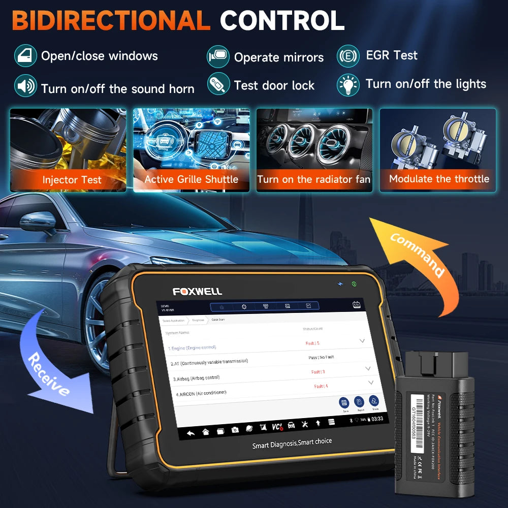 FOXWELL GT60 – Profesjonelt OBD2 Diagnostikkverktøy med Full Systemdiagnose og Toveis Kontroll