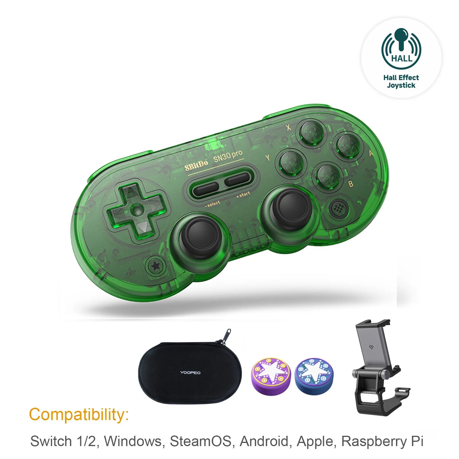 8Bitdo SN30 Pro Bluetooth Wireless Gaming Controller with  Effect for Switch 2 Macos Android Raspberry Pi Windows Steam Deck
