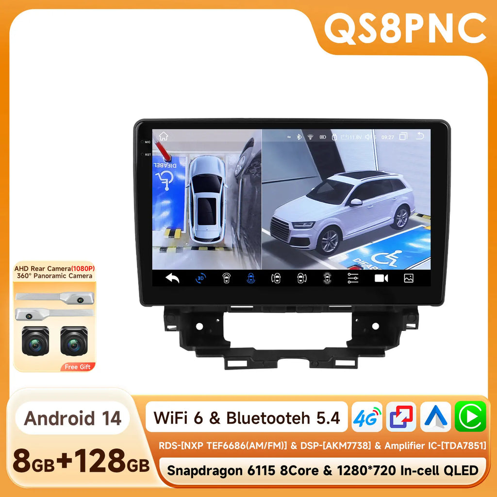 10.1" Car Android Intelligent System for Renault Kangoo 2019 - 2025 Radio Multimedia Player Carplay 4G WIFI GPS 360 Camera