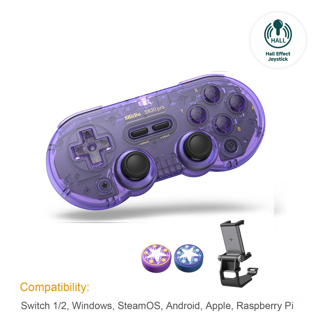 8Bitdo SN30 Pro Bluetooth Wireless Gaming Controller with  Effect for Switch 2 Macos Android Raspberry Pi Windows Steam Deck