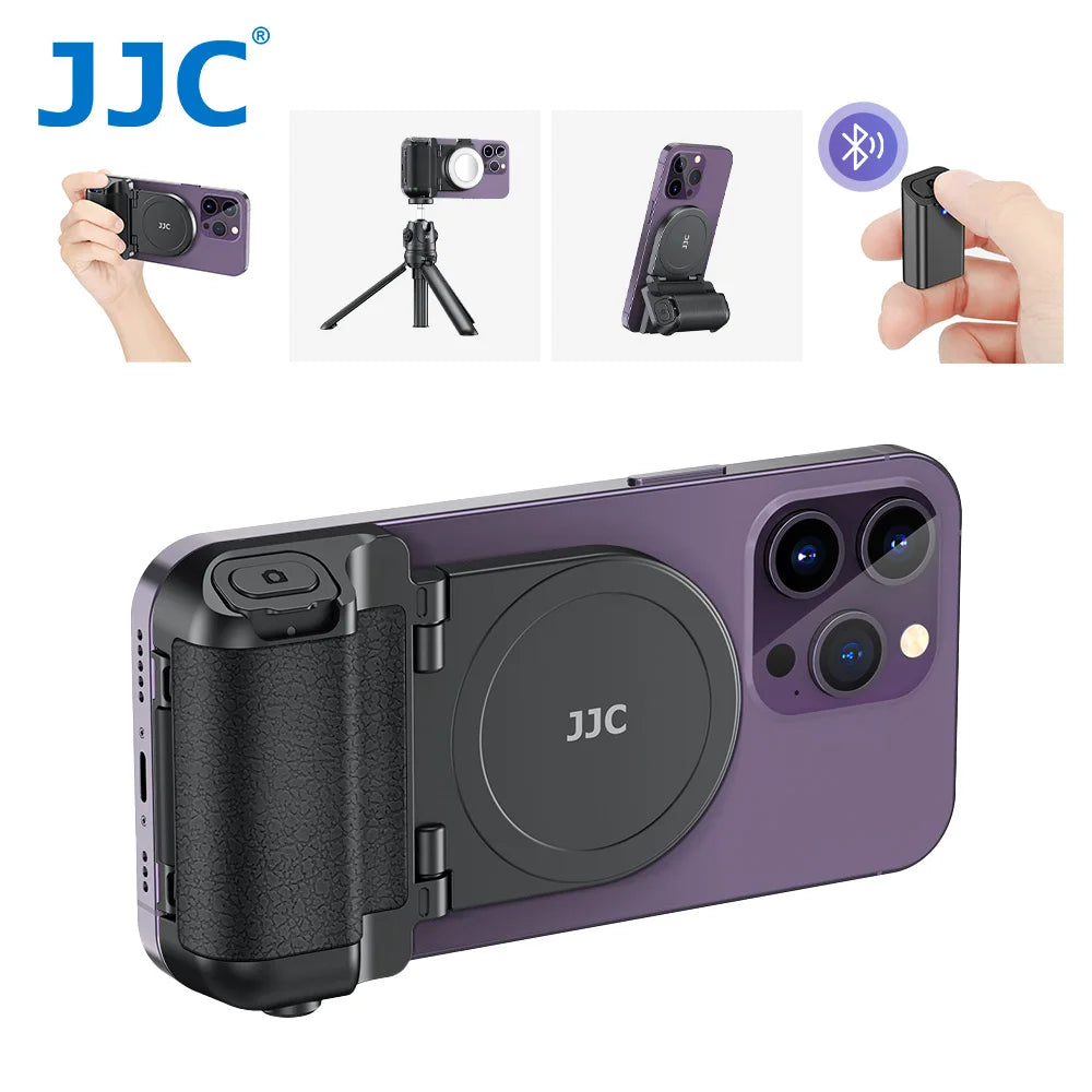 JJC Magnetic Snapgrip Phone Camera Shutter Hand Grip Smartphone Holder Wireless Shutter Remote Handle for Iphone 16 15 Samsung S