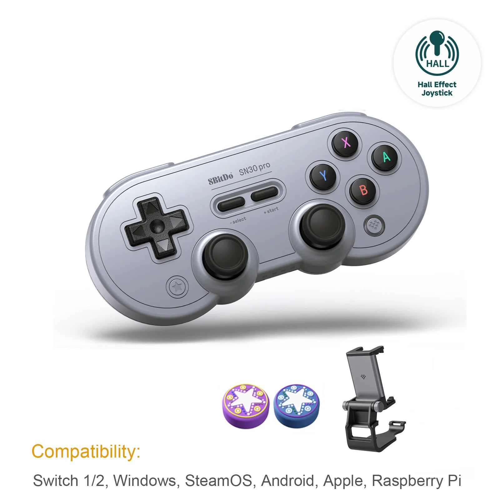 8Bitdo SN30 Pro Bluetooth Wireless Gaming Controller with  Effect for Switch 2 Macos Android Raspberry Pi Windows Steam Deck