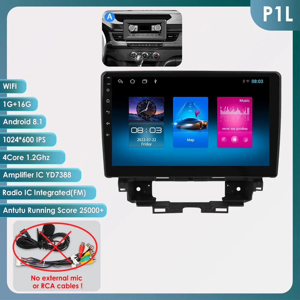 10.1" Car Android Intelligent System for Renault Kangoo 2019 - 2025 Radio Multimedia Player Carplay 4G WIFI GPS 360 Camera