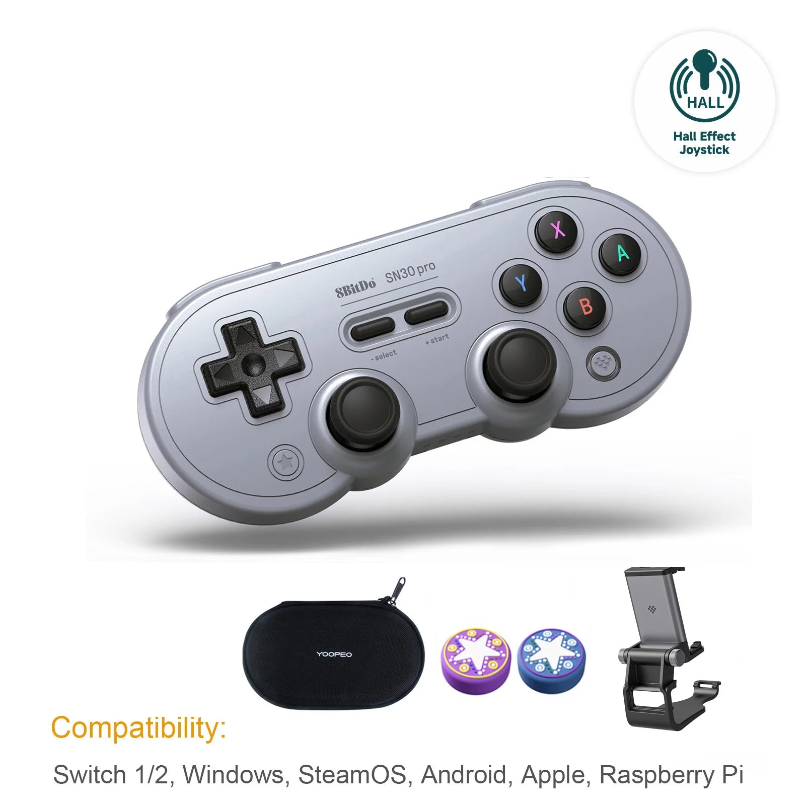 8Bitdo SN30 Pro Bluetooth Wireless Gaming Controller with  Effect for Switch 2 Macos Android Raspberry Pi Windows Steam Deck